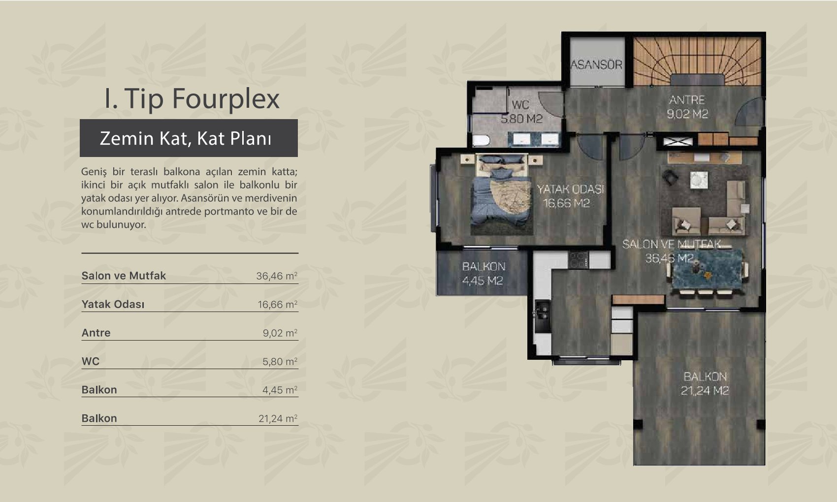 Villa Tip A - Zemin Kat Krokisi